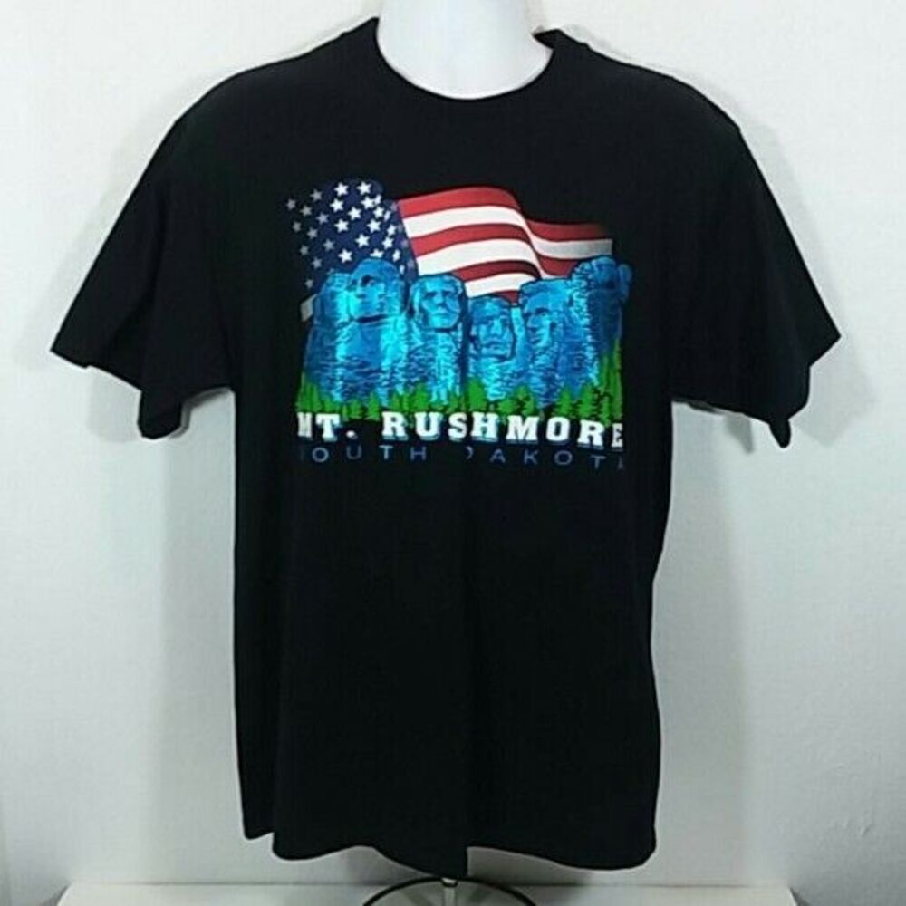 Fred Harvey Trading Company men Large t-shirt black South Dakota Mt Rushmore